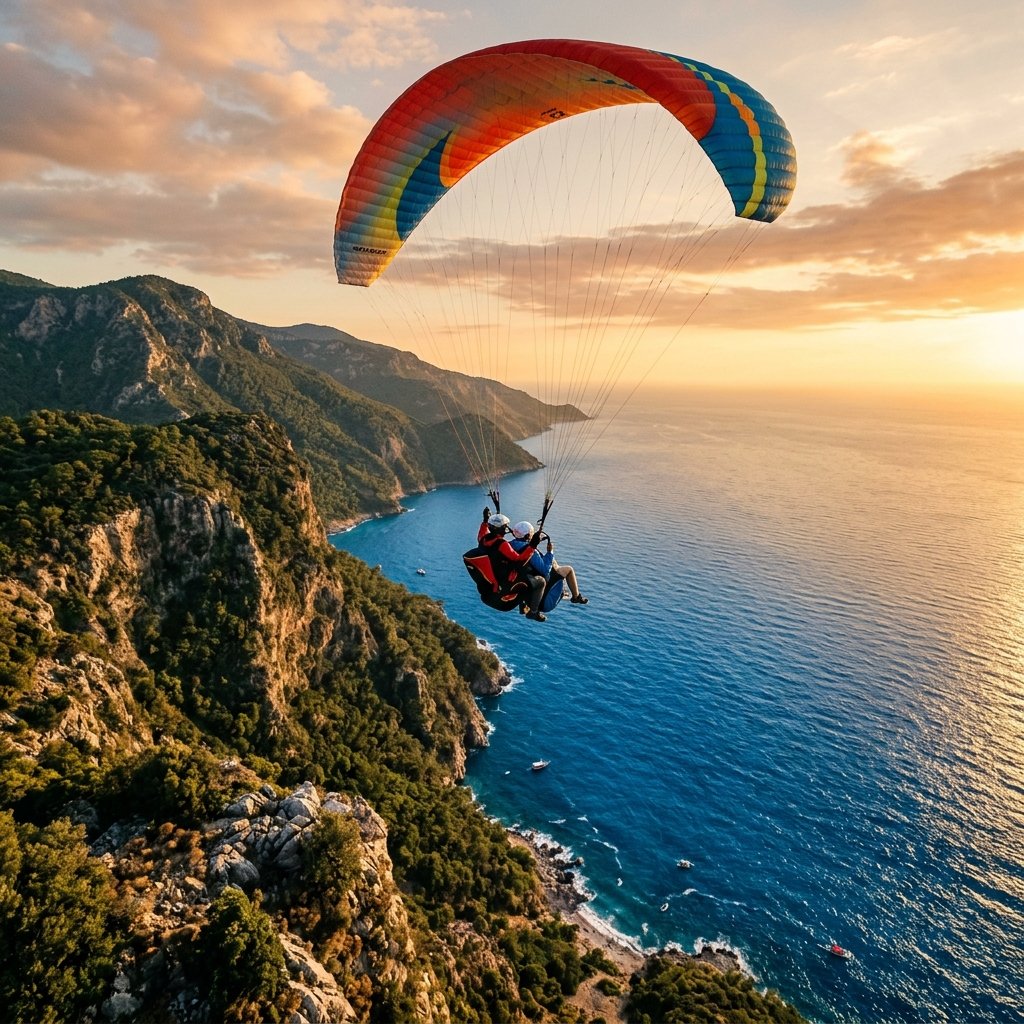 Paragliding over Uçmakdere mountains